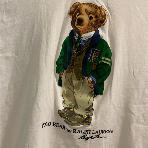 Vintage Polo Ralph Lauren Long Sleeve Hooded Polo Bear T-shirt - Picture 3 of 6